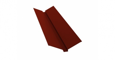 Планка ендовы верхней 115х30х115 0,45 PE с пленкой RAL 3009 оксидно-красный