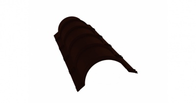 Планка конька полукруглого 0,45 PE с пленкой RR 32 темно-коричневый