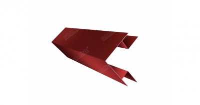 Планка угла внешнего сложного Экобрус GL 0,5 Velur20 с пленкой RAL 3009 оксидно-красный