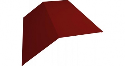 Планка конька плоского 190х190 0,45 PE с пленкой RAL 3011 коричнево-красный