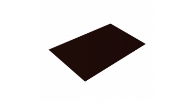 Плоский лист 0,5 GreenCoat Pural Matt с пленкой RR 32 темно-коричневый (RAL 8019 серо-коричневый)