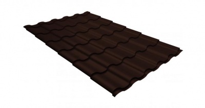 Металлочерепица кредо Grand Line 0,5 GreenСoat Pural RR 887 шоколадно-коричневый (RAL 8017 шоколад)