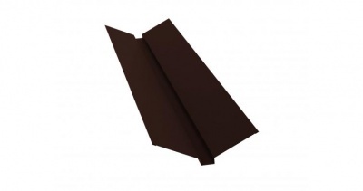 Планка ендовы верхней 115х30х115 0,5 GreenCoat Pural с пленкой RR 887 шоколадно-коричневый (RAL 8017 шоколад)