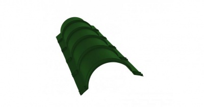 Планка конька полукруглого 0,45 PE с пленкой RAL 6002 лиственно-зеленый