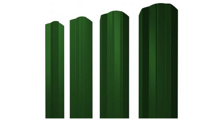 Штакетник металлический М-образный А фигурный 0,4 PE RAL  зеленый .